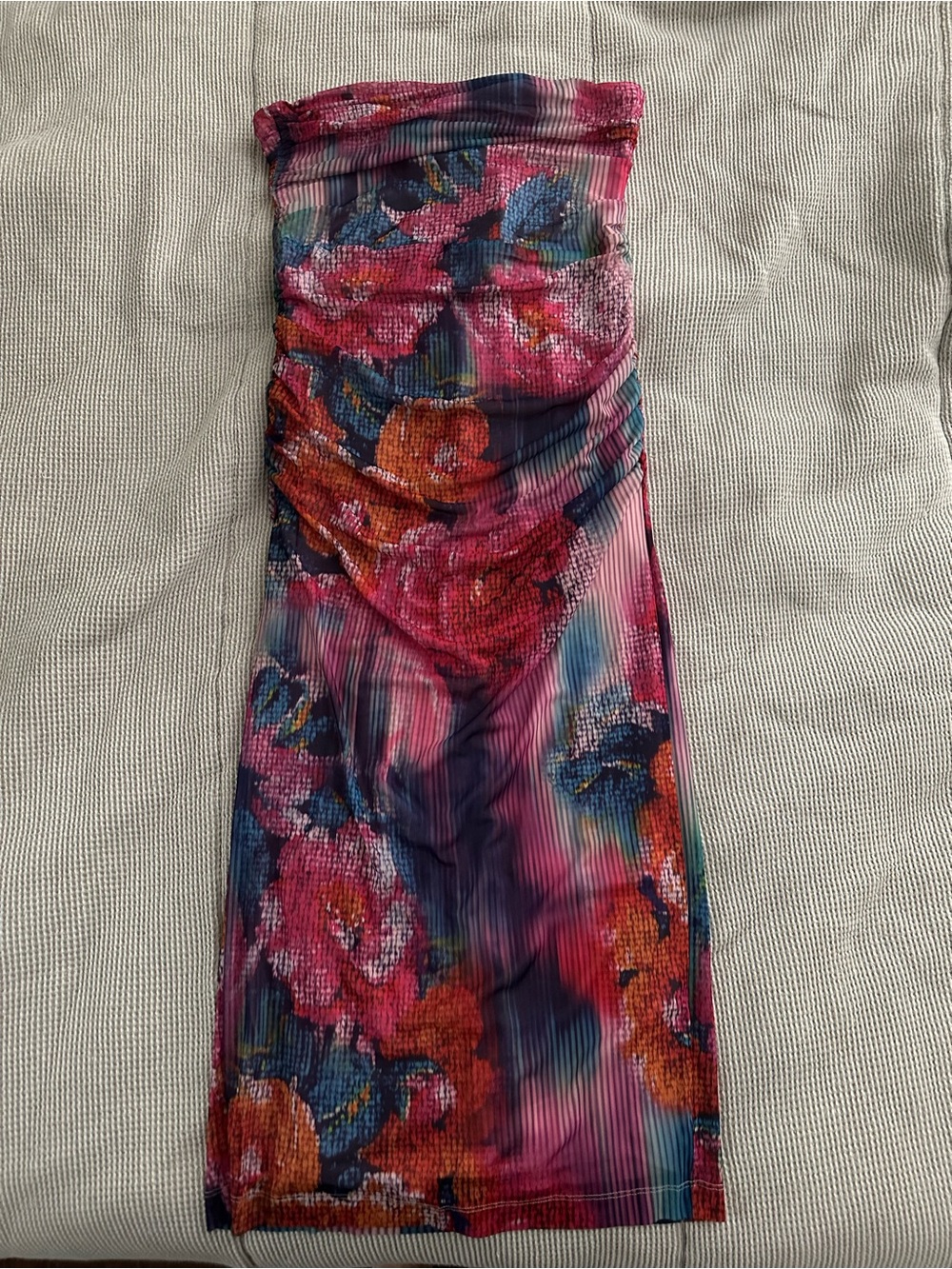 Anthropologie THE SOLEIL SLIM STRAPLESS RUCHED MESH DRESS